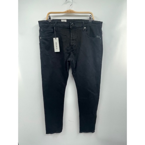 G-Star Raw 3301 Jeans Men's 38/32 Mercury Black Stretch Denim Slim Fit Retro NWT